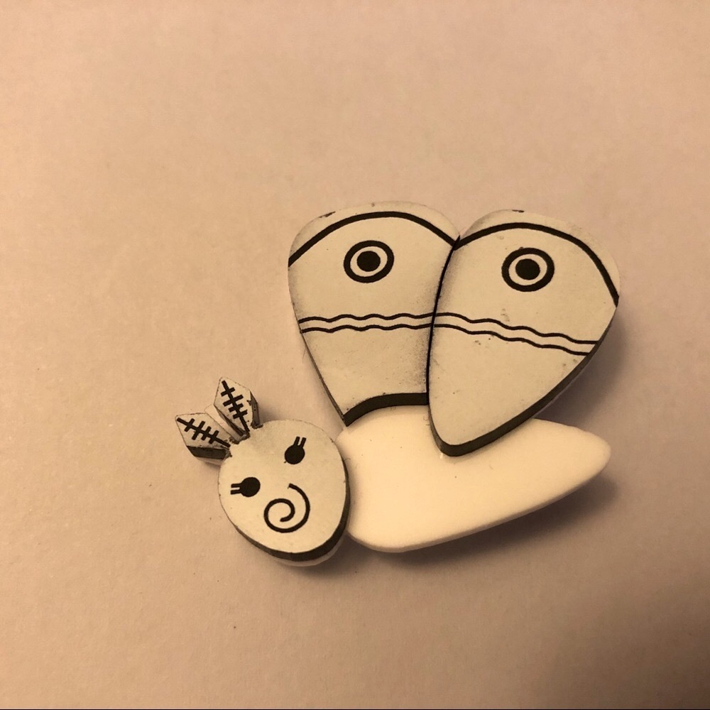 Made By Emma Louise Maisy Moth acrylic brooch
